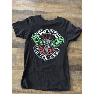 RARE MOUNTAIN DEW MOTORCYCLE CLUB BLACk SHIRT Small BIKER